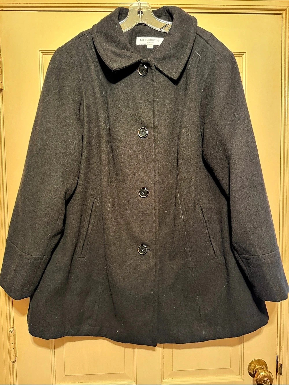 Liz Claiborne Women's Black Pea Coat Size 2X